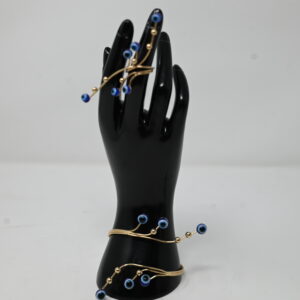Golden Evil Eye Wrap Bracelet & Ring Set