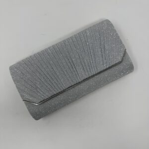 Silver Radiance Pleated Clutch